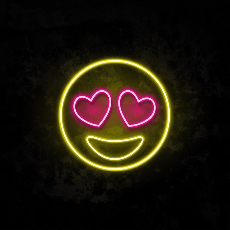Heart Eye Emoji Neon Sign