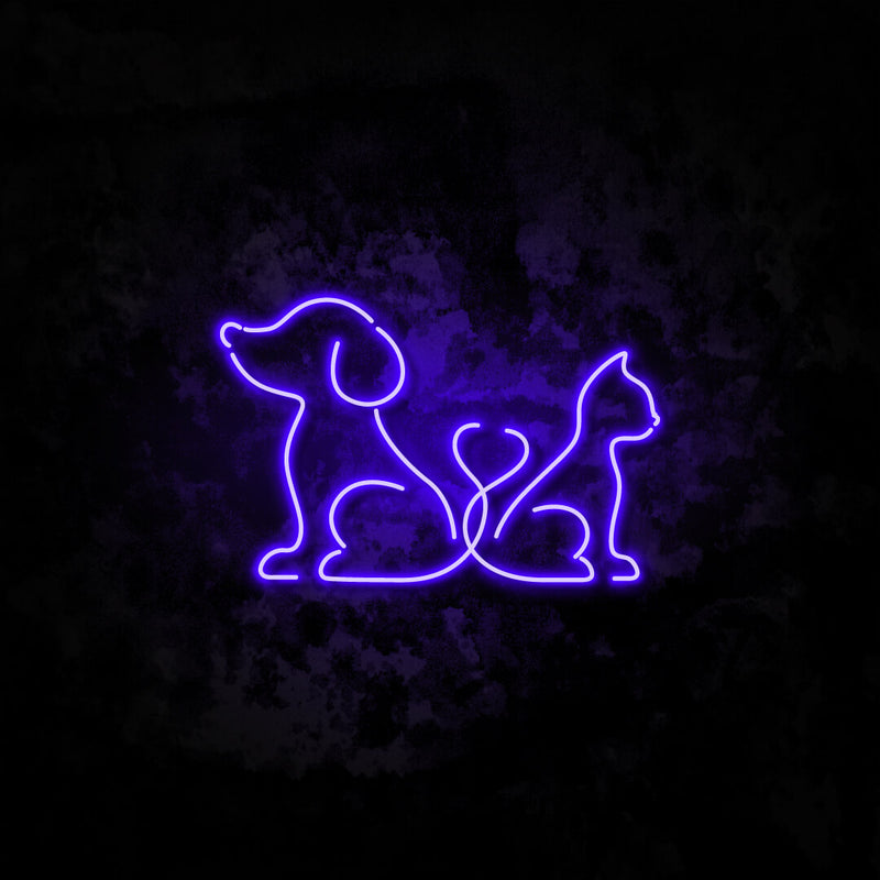 Dog & Cat neon sign