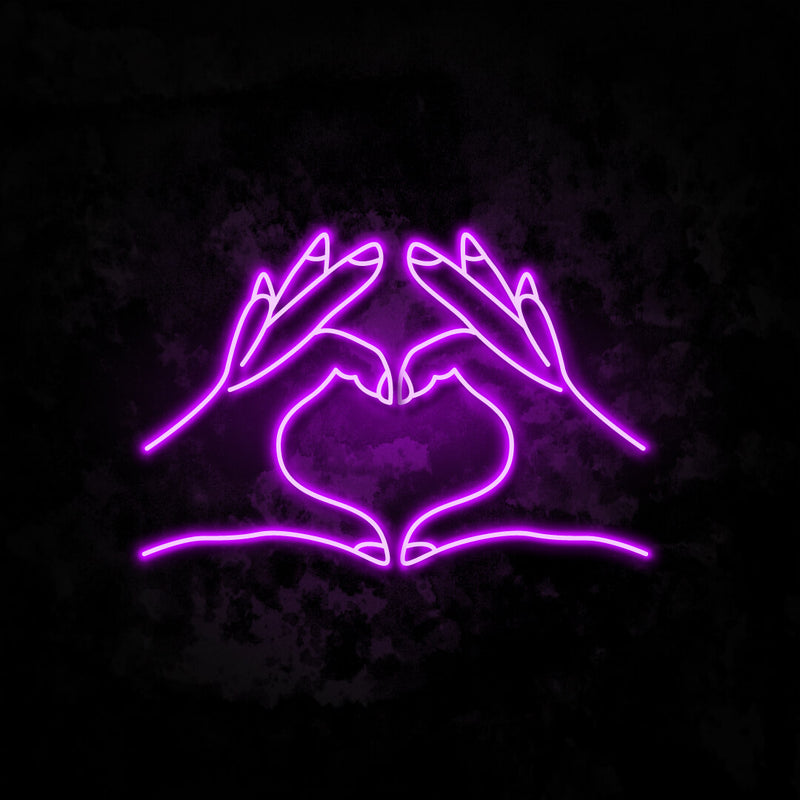 Heart Hands neon sign