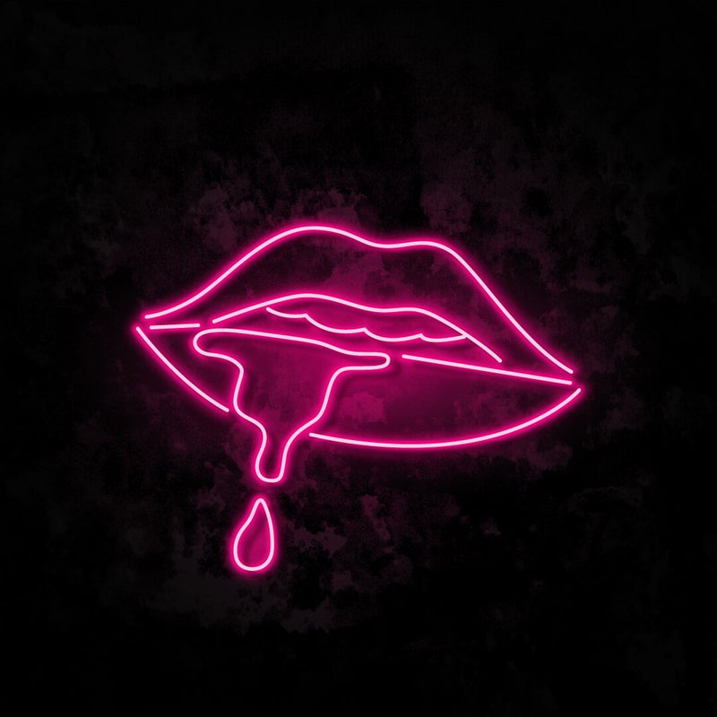 Wet Lips Neon Sign